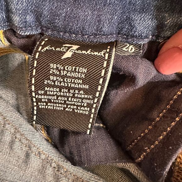7FAM 7 For All Mankind Cropped High Rise Vintage Straight Leg Jeans Size 26 - Picture 3 of 7